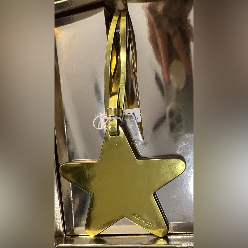 Coach Gold Metallic Lemon Star Ornament Bag Charm - Picture 3 of 16